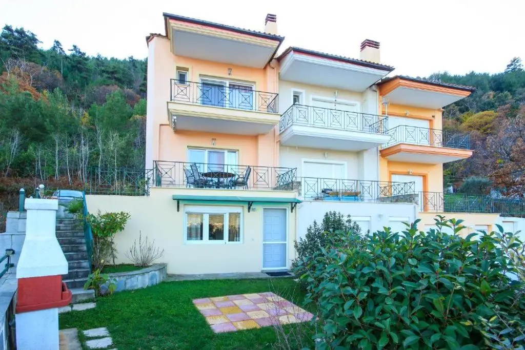 Terrace with awning and table